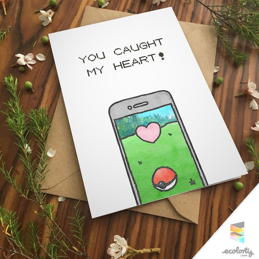 Cute Couple Gift Ideas
 POKEMON GREETING CARD Heart Pokeball