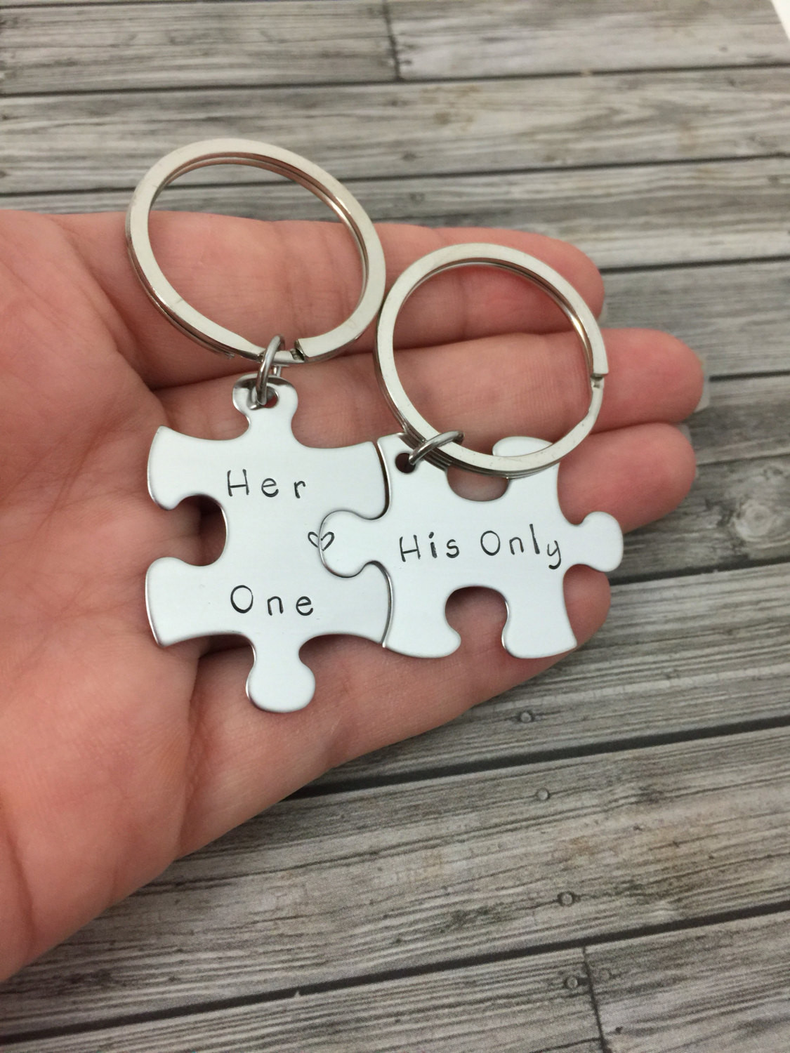 Cute Couple Gift Ideas
 Her e His ly Couples Keychains Puzzle Piece Keychain