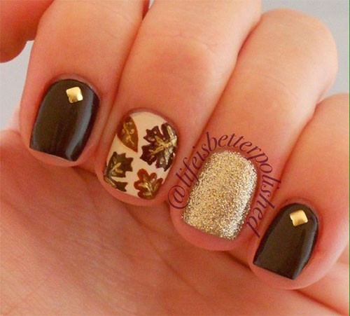 Cute Fall Nail Designs
 Shalin Krieger nail art Thanksgiving nail art fall