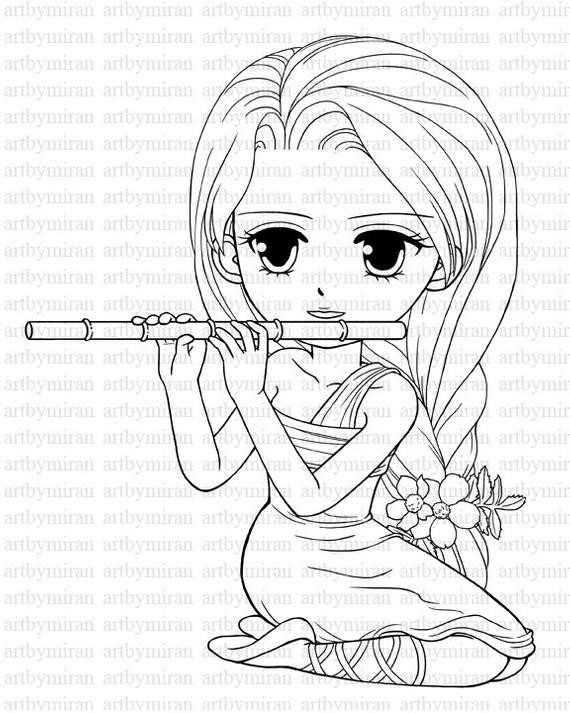 Cute Girls Coloring Pages
 Digi Stamp Serenade Pretty Girl Coloring page Big by