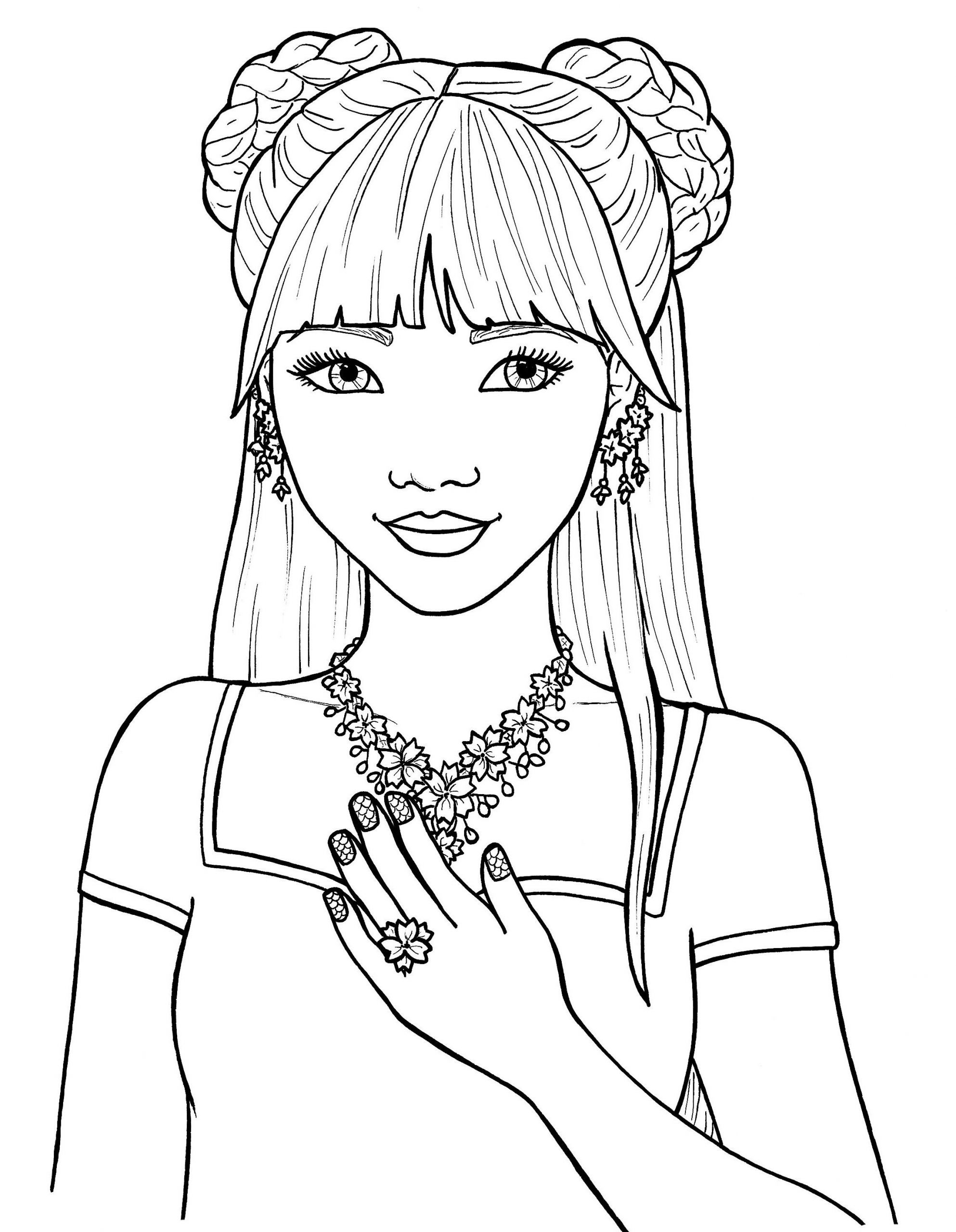 Cute Girls Coloring Pages
 Pretty Girls Coloring Pages Free
