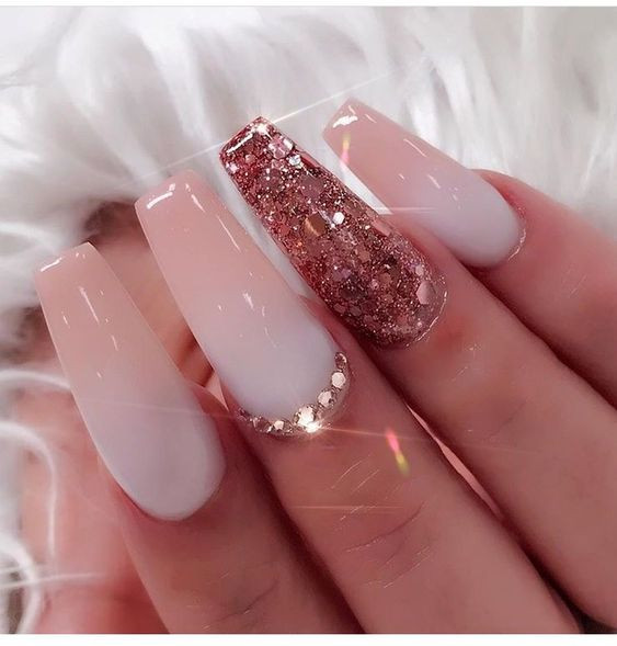 Cute Glitter Nails
 Rhinestone Nails for Valentines