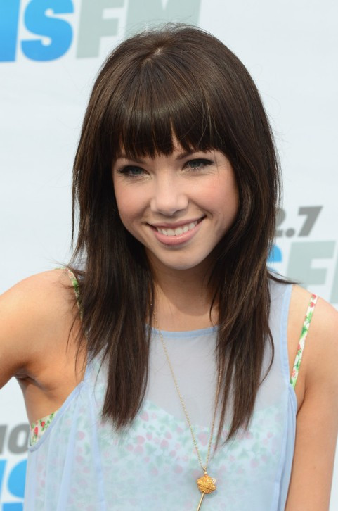 Cute Haircuts With Bangs
 Cute Layered Long Hairstyle with Blunt Bangs Hairstyles