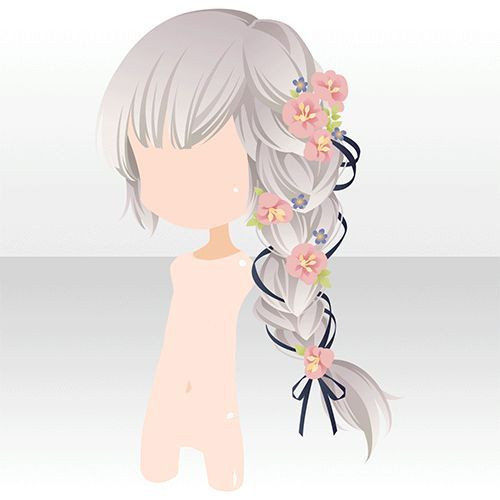 Cute Hairstyles Anime
 Anime hair braid with flowers Hair