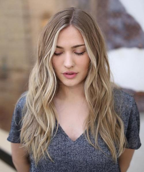 Cute Hairstyles For Long Thin Hair
 Center Parted Long Wavy Hairstyles 2018 to Look Young and