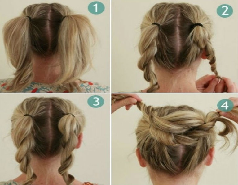 Cute Hairstyles Step By Step
 Bun Hairstyles with Within 5 Steps