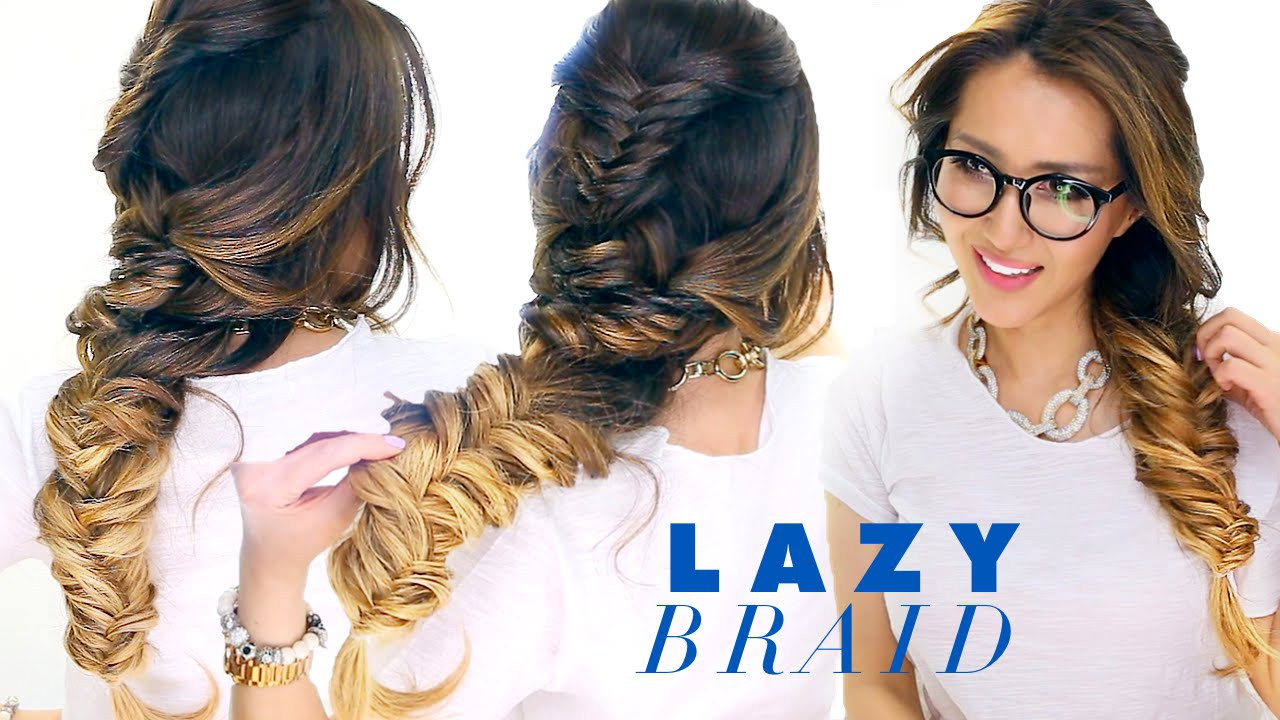 Cute Lazy Hairstyles
 LAZY Girl s French Fishtail BRAID Hairstyle ★ Cute SCHOOL
