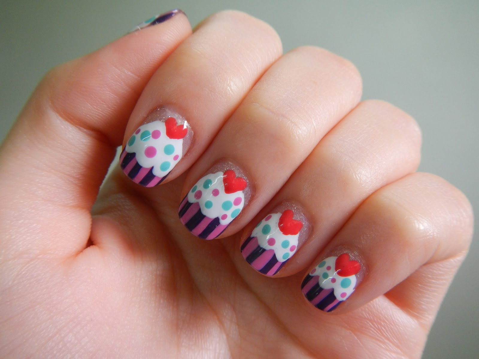 Cute Nail Art Designs
 Karen Lives High Cupcake Nails