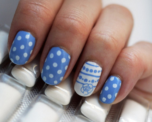 Cute Nail Colors
 art blue cute nail art nail polish image on