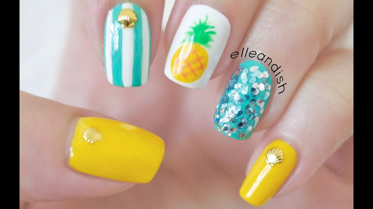 Cute Nail Ideas For Summer
 Easy Summer Pineapple Nails