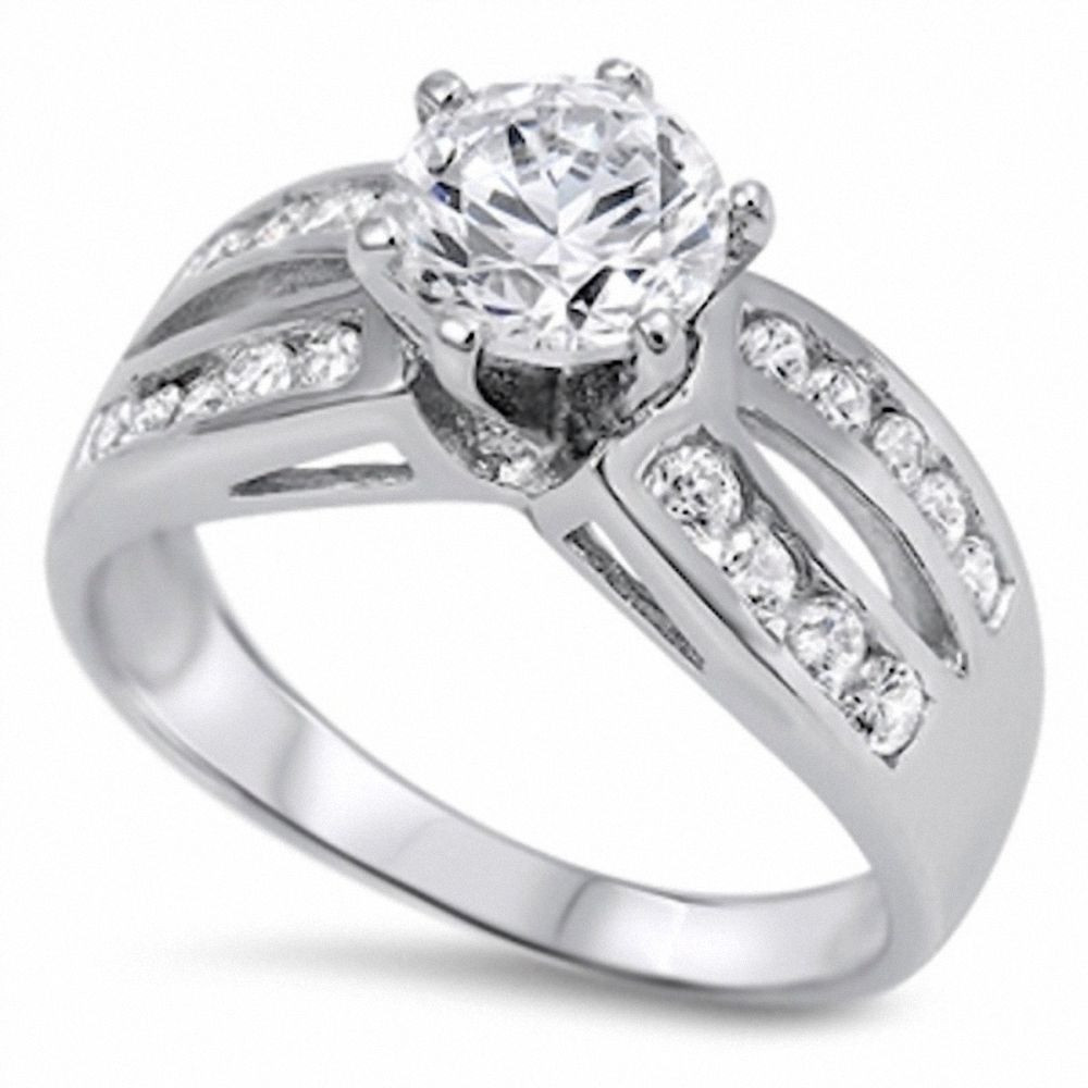 Cz Wedding Rings
 Promise Wedding Engagement Ring Sterling Silver 2 60Ct