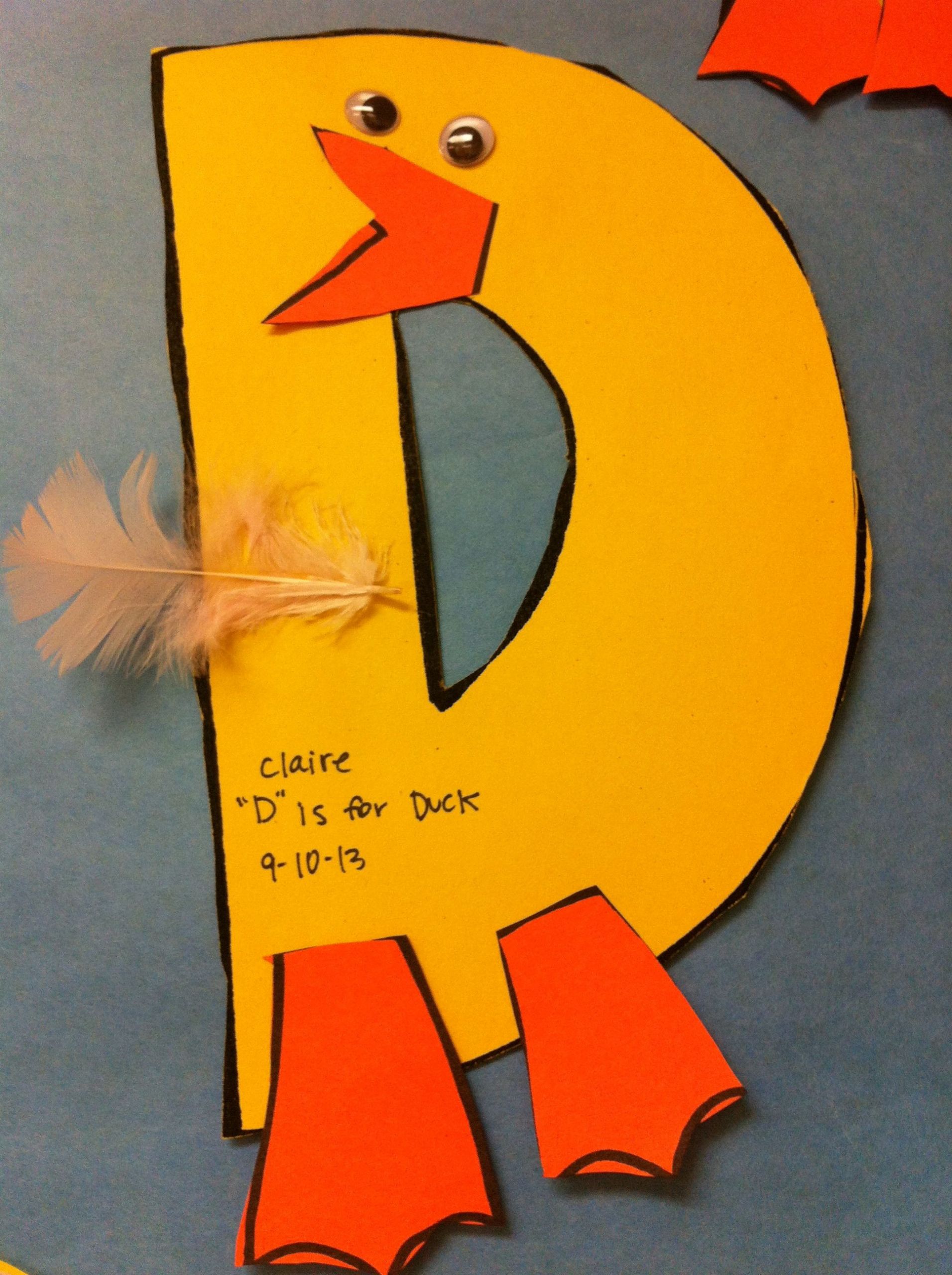 D Crafts For Preschoolers
 D is for Duck Preschool art Uppercase ABCs
