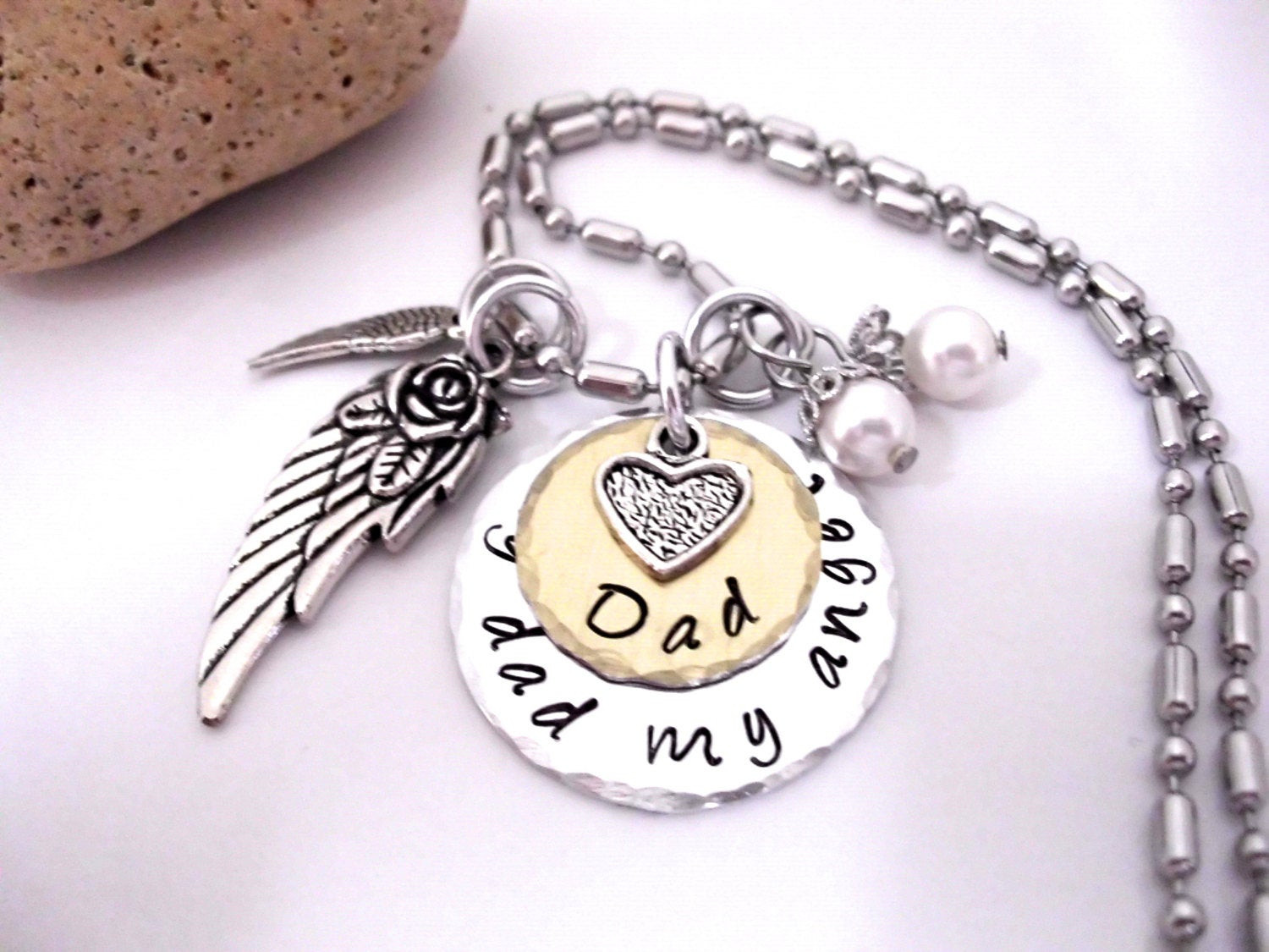 Dad Memorial Necklace
 Dad Memorial Jewelry Dad Memorial Necklace My Dad My Angel