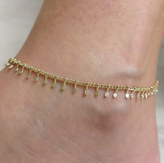 Dainty Anklet
 gold anklet ankle bracelet delicate anklet chain by sohocraft