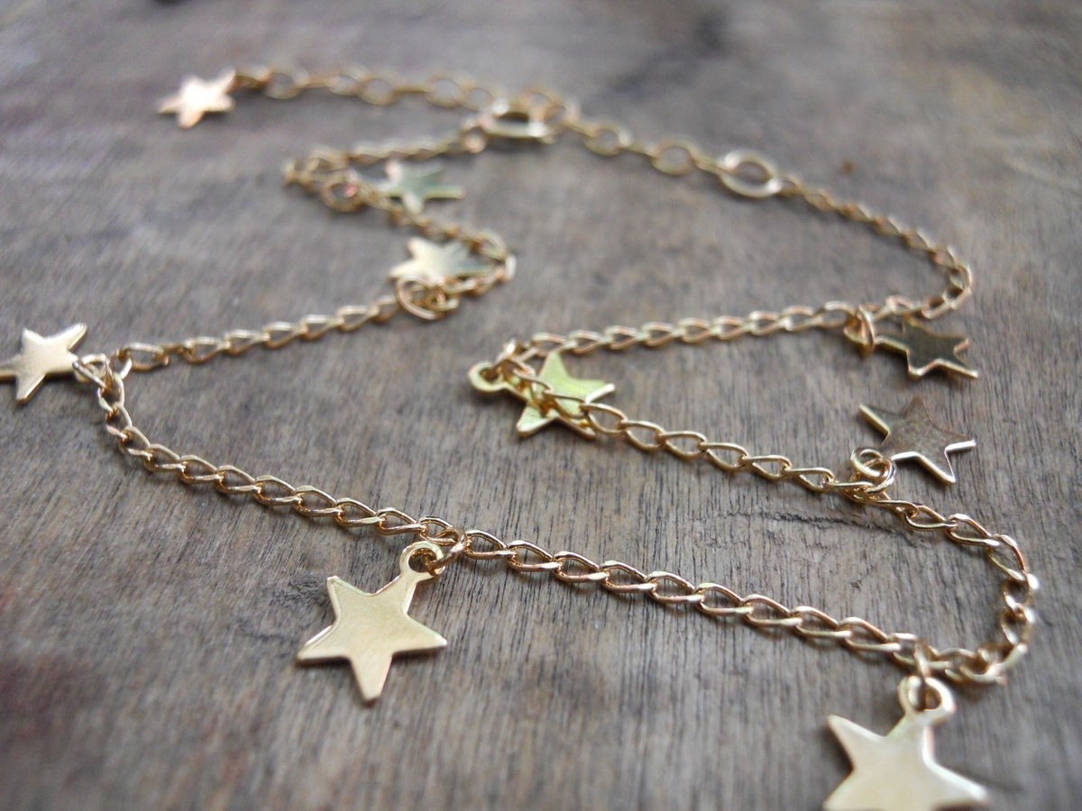 Dainty Anklet
 Dainty Star Charms Anklet Gold Star Anklet Delicate Gold