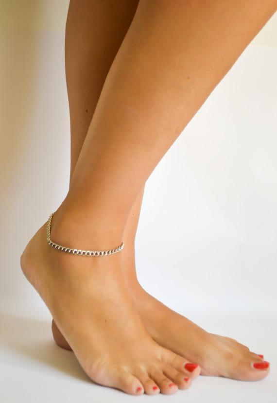 Dainty Anklet
 Silver chain anklet dainty silver chain ankle bracelet t