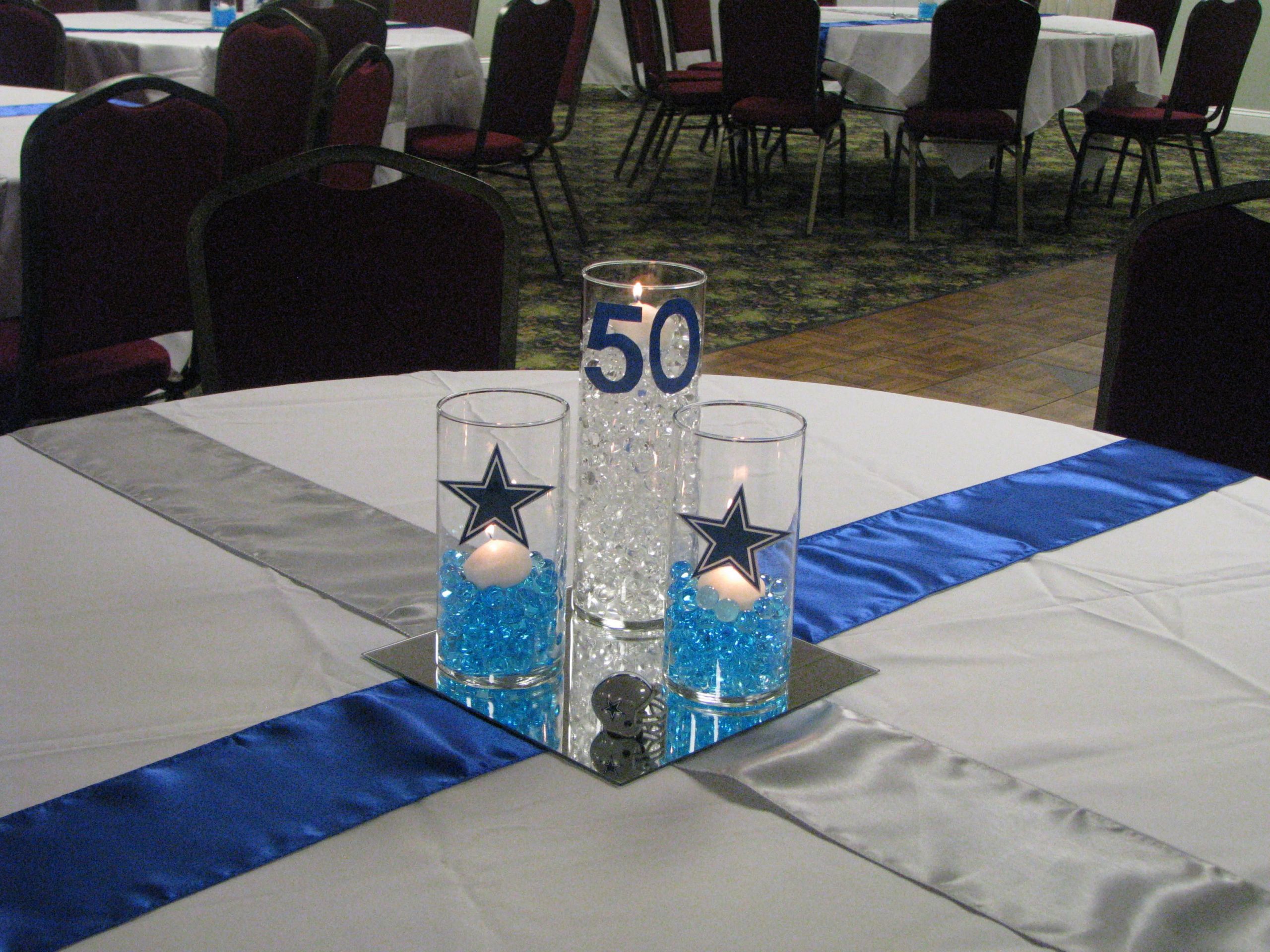 Dallas Cowboys Birthday Decorations
 Dallas Cowboy Theme Centerpiece