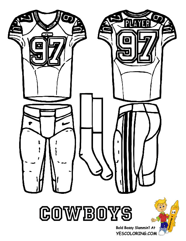 Dallas Cowboys Coloring Book
 Big Play NFC Football Uniform Coloring Page Free