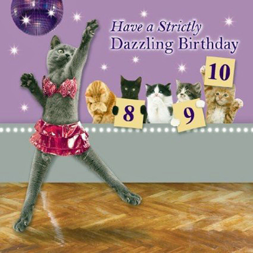 Dancing Birthday Card
 Cat Birthday Card Dancing Queen Strictly Dazzling