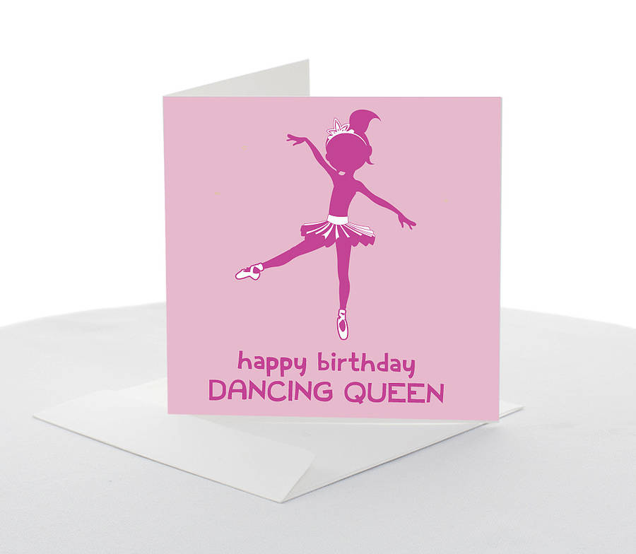 Dancing Birthday Card
 ballerina birthday card dancing queen by white hanami