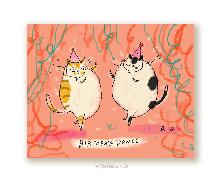 Dancing Birthday Card
 Birthday Dance Cat Birthday Card