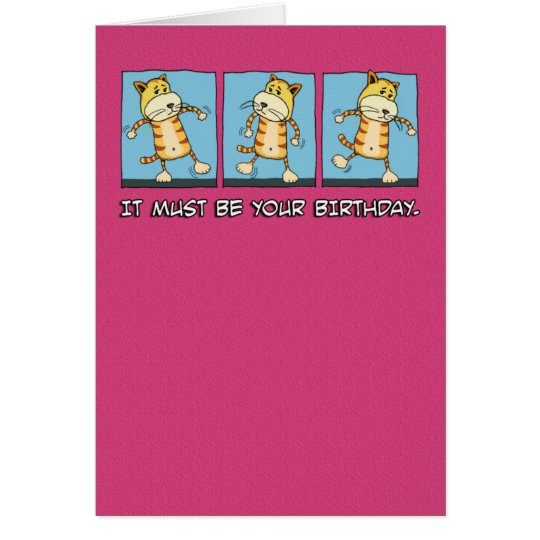 Dancing Birthday Card
 Funny Cat Dancing Birthday Card
