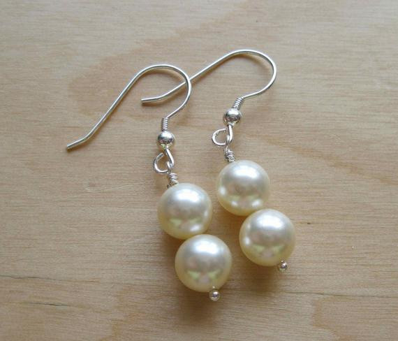 Dangling Pearl Earrings
 Pearl Earrings Simple Pearl Dangle Earrings Sterling