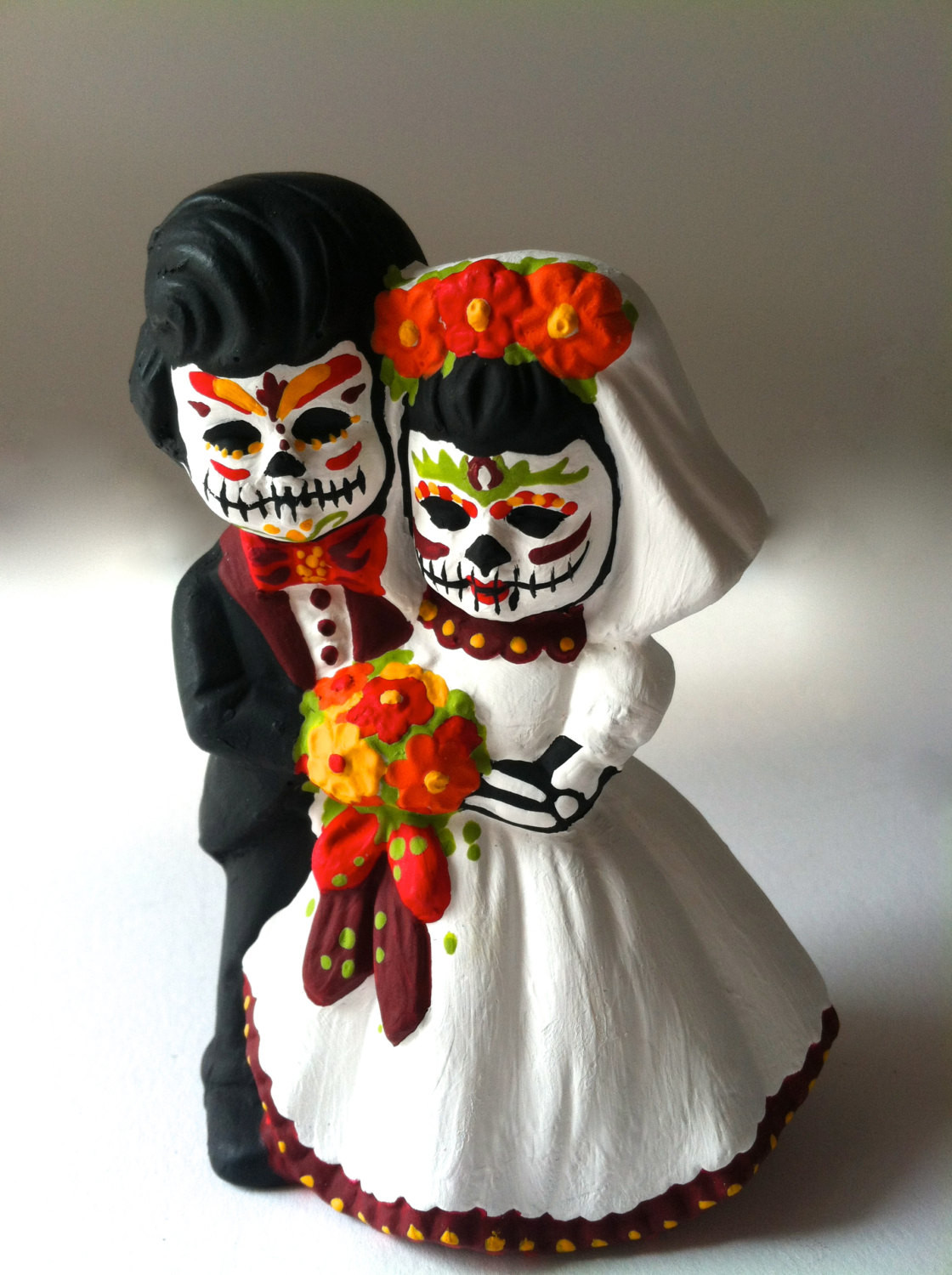 Day Of The Dead Wedding Cake Toppers
 Day of the Dead wedding cake topper dia de los muertos sugar