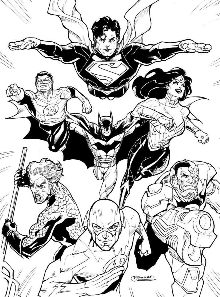 Dc Comics Adult Coloring Book
 DCnU Justice League 2011 by guinnessyde on DeviantArt