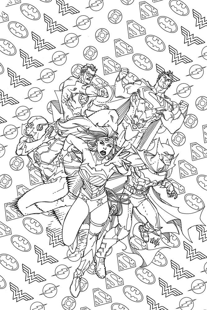 Dc Comics Adult Coloring Book
 Image Justice League of America 7 DCU variant Adult