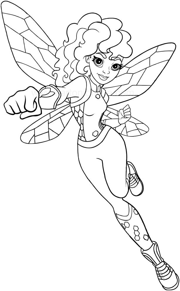 Dc Girls Coloring Pages
 Bumblebee DC Superhero Girls coloring page to print