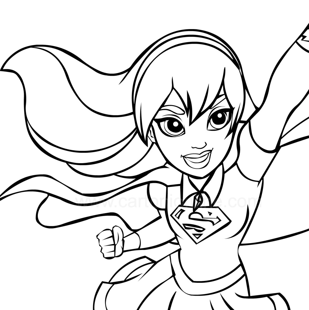 Dc Girls Coloring Pages
 Supergirl Drawing at GetDrawings