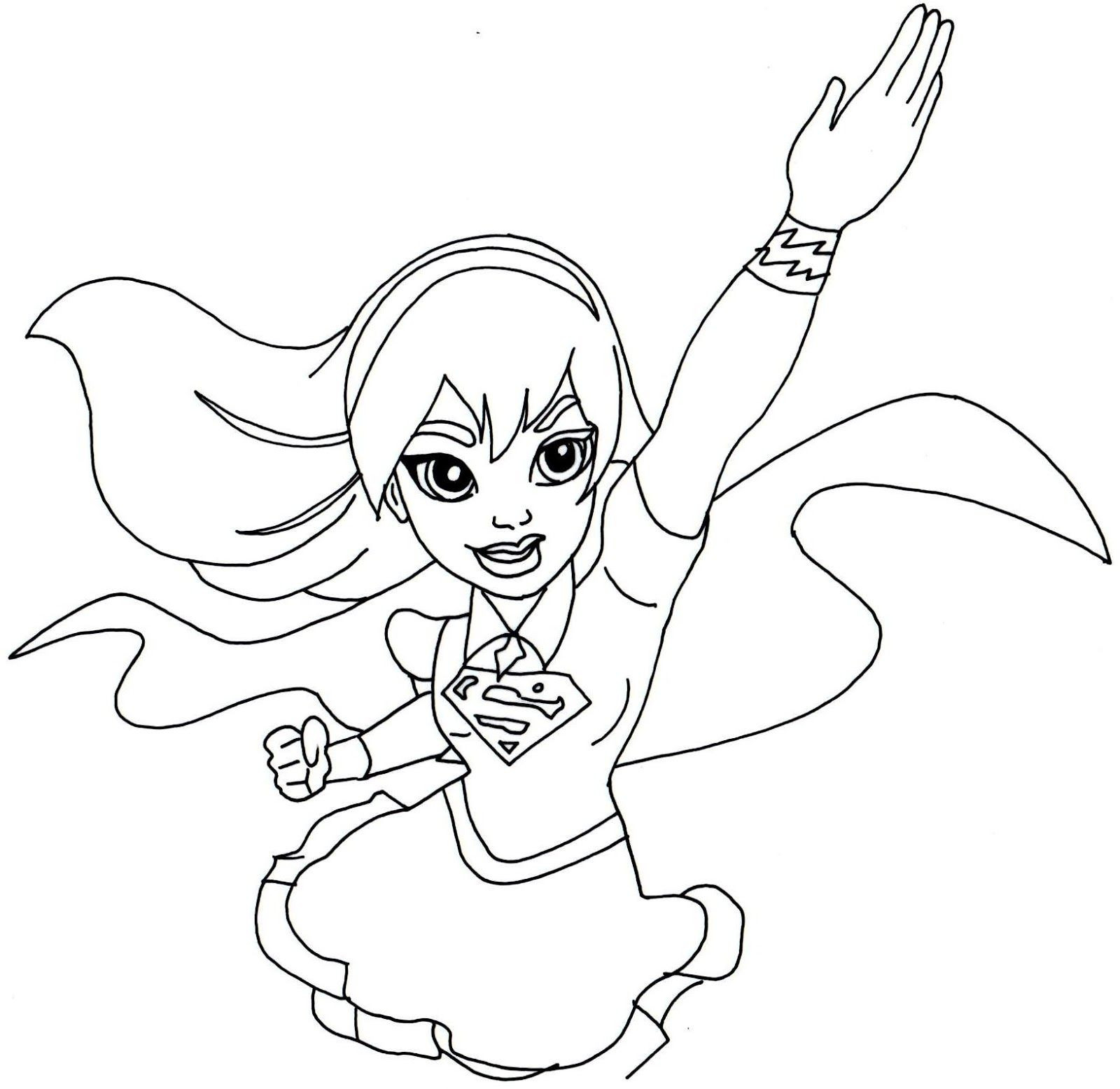Dc Girls Coloring Pages
 Free printable super hero high coloring page for Supergirl