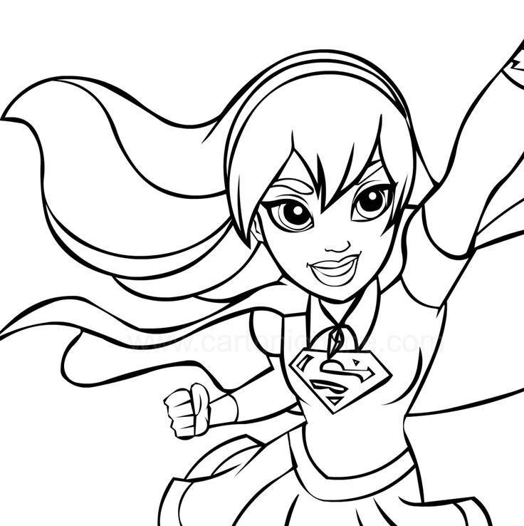 Dc Girls Coloring Pages
 Supergirl in the foreground DC Superhero Girls coloring