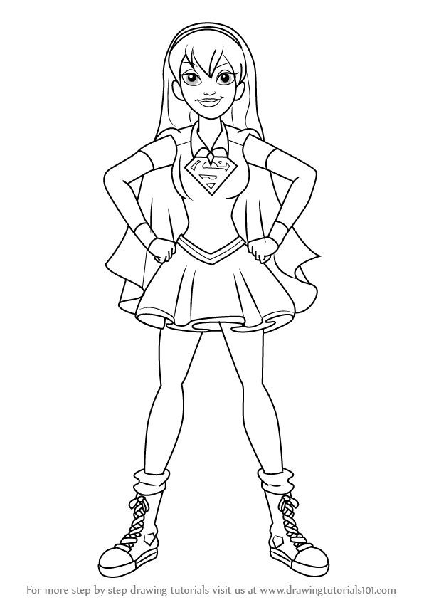 Dc Girls Coloring Pages
 Step by Step How to Draw Supergirl from DC Super Hero