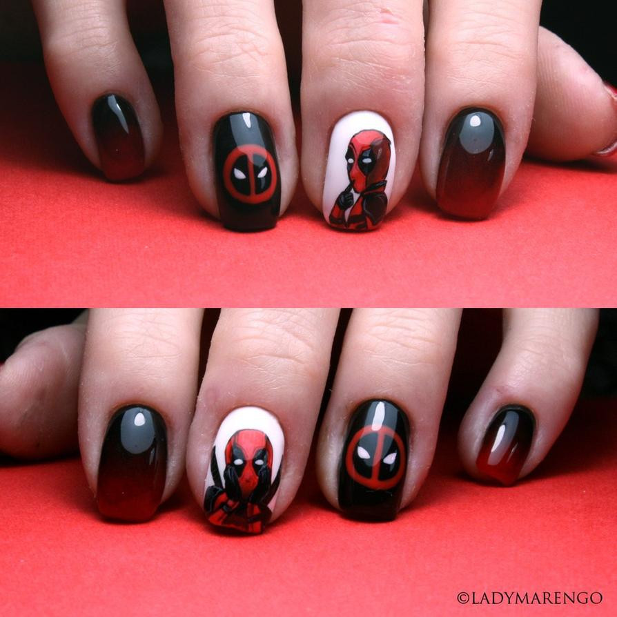 Deadpool Nail Art
 Deadpool Nails by ladymarengo on DeviantArt