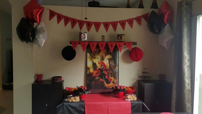 Deadpool Party Ideas
 My daughters decor for her deadpool party