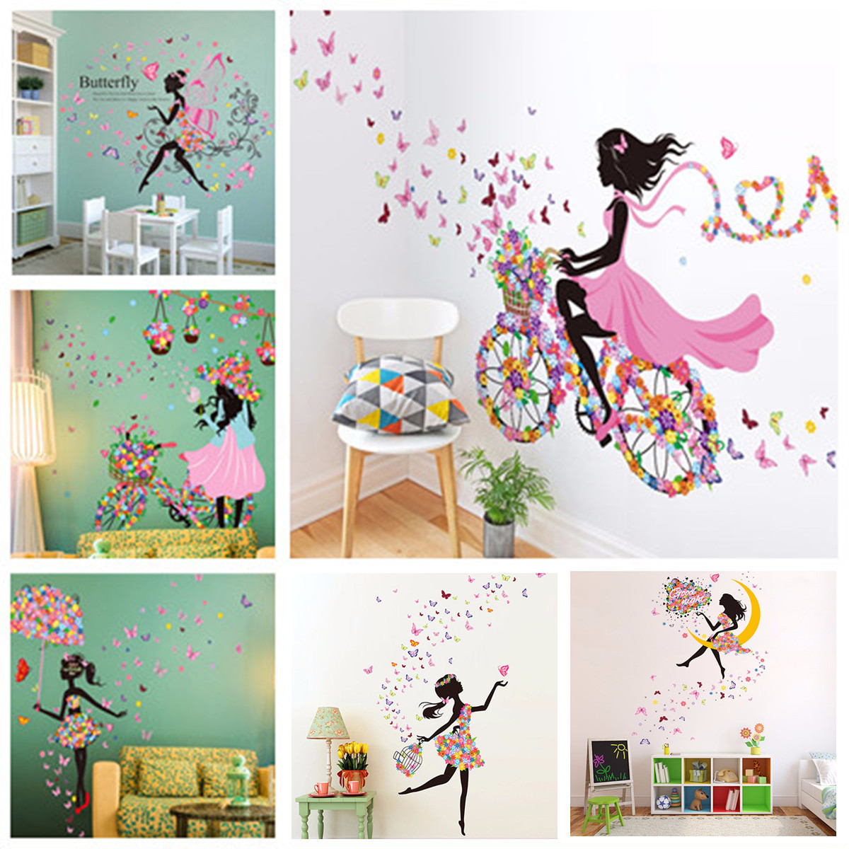 Decals For Kids Room
 Flower Girl Removable Wall Art Sticker Vinyl Decal Kids