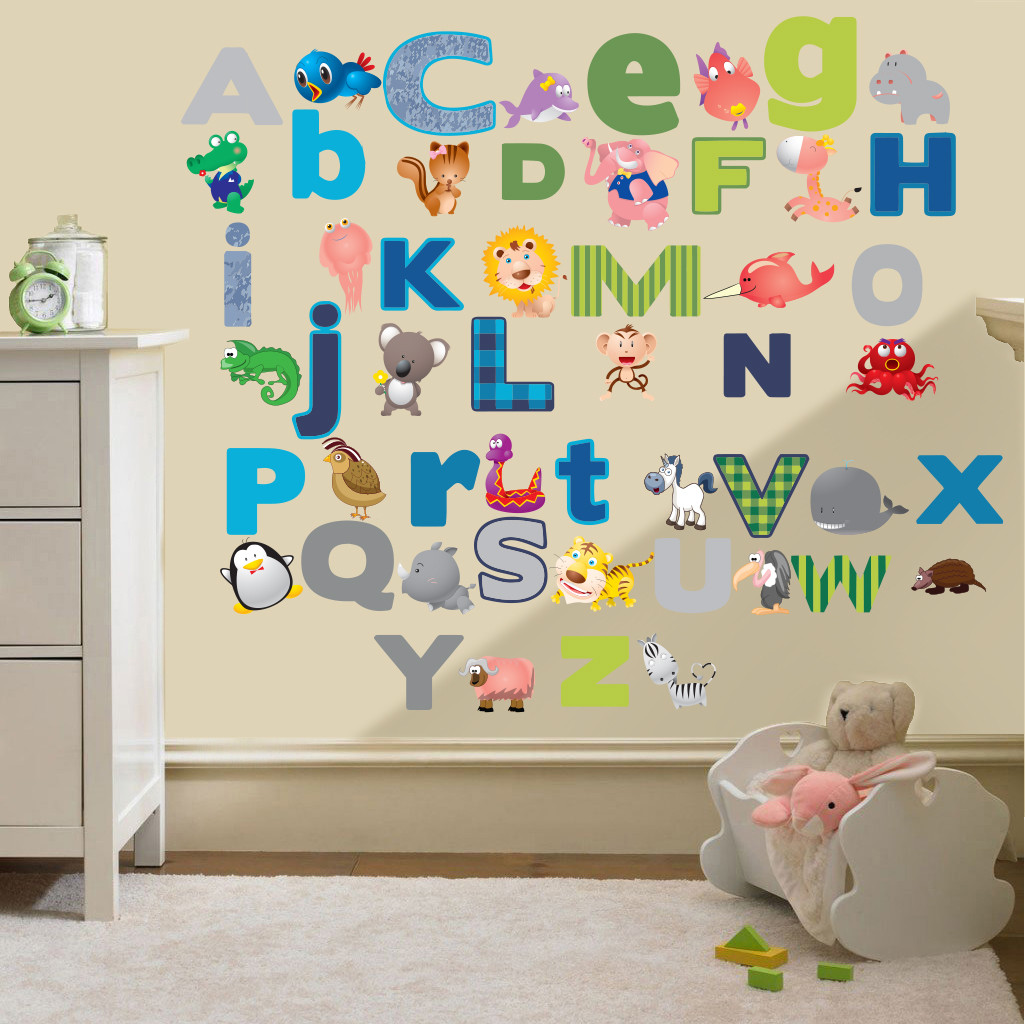 Decals For Kids Room
 Childrens Alphabet Letters Wall Stickers Decals Nursery