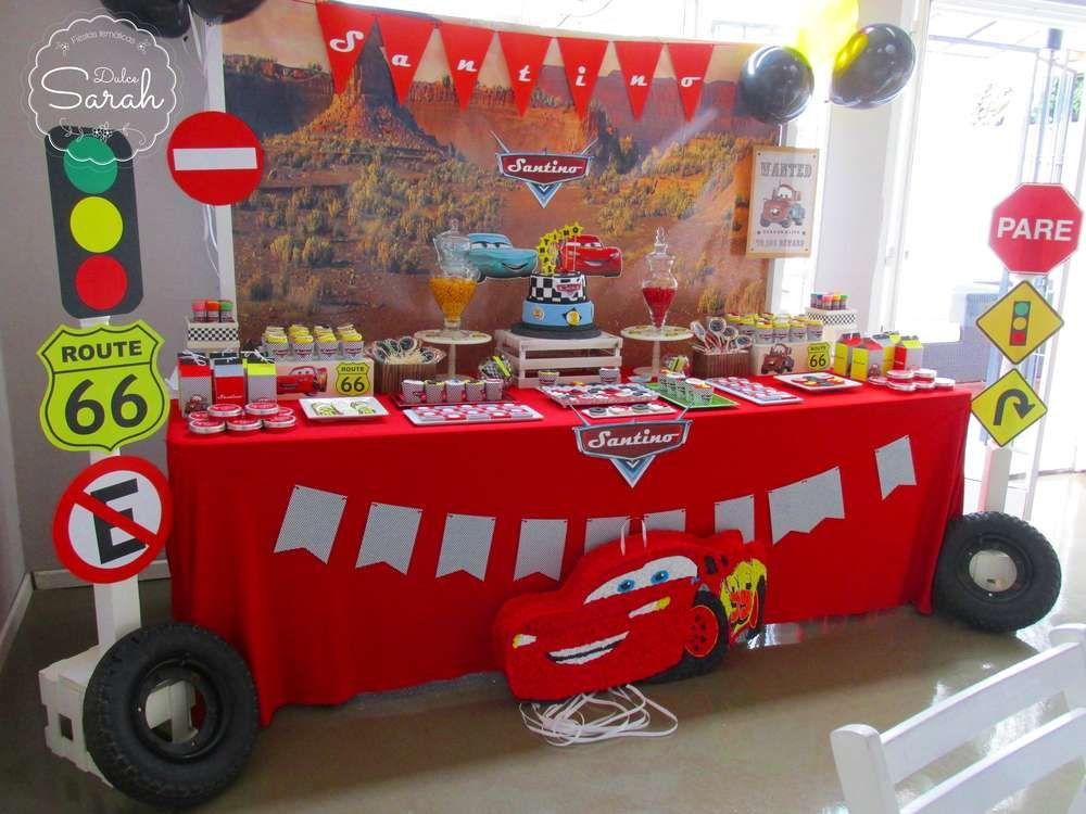 Decorate Car For Birthday
 Cool dessert table at a Disney Cars birthday party See