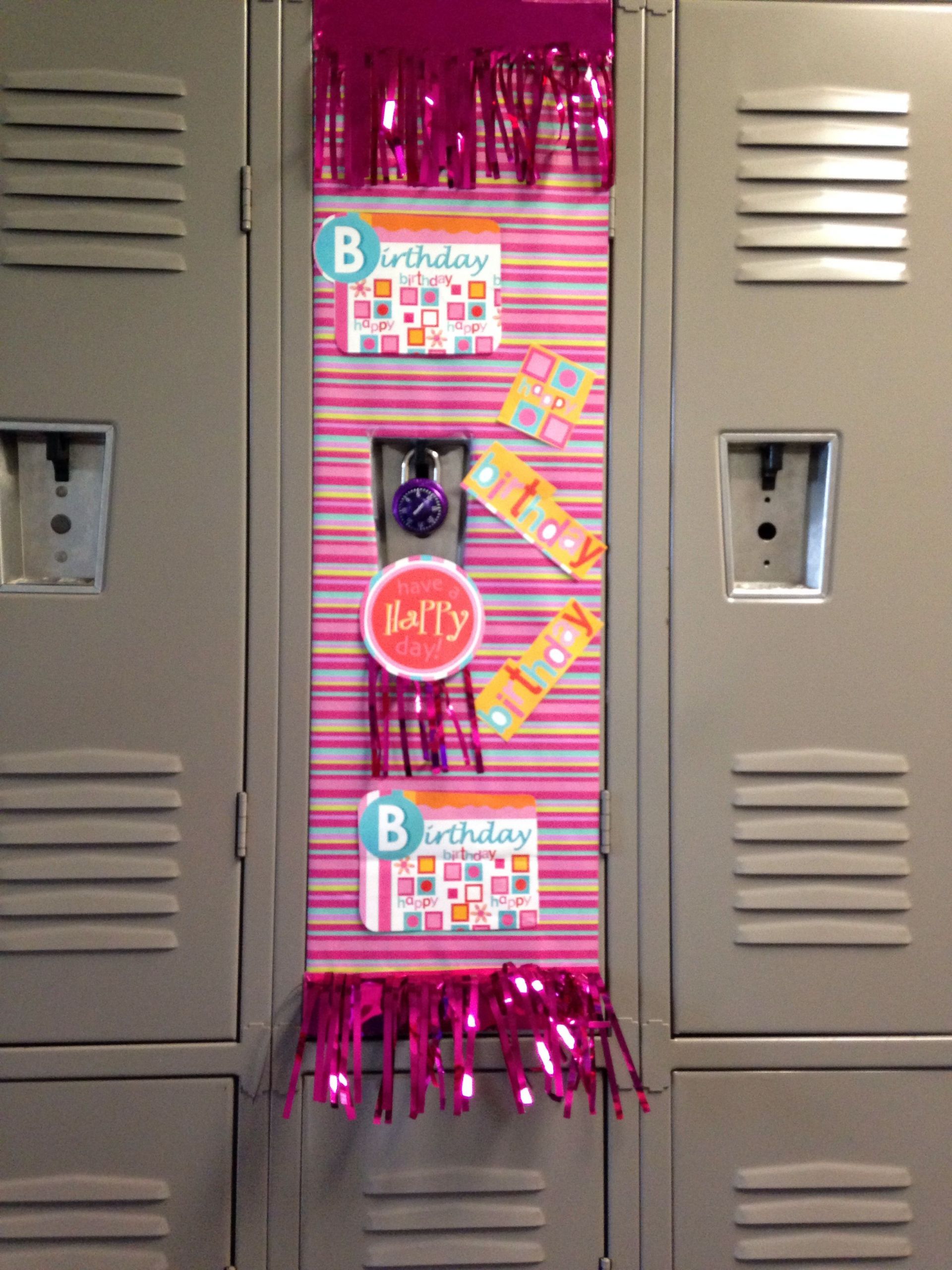 Decorated Lockers For Birthdays
 Decorate your locker for birthdays