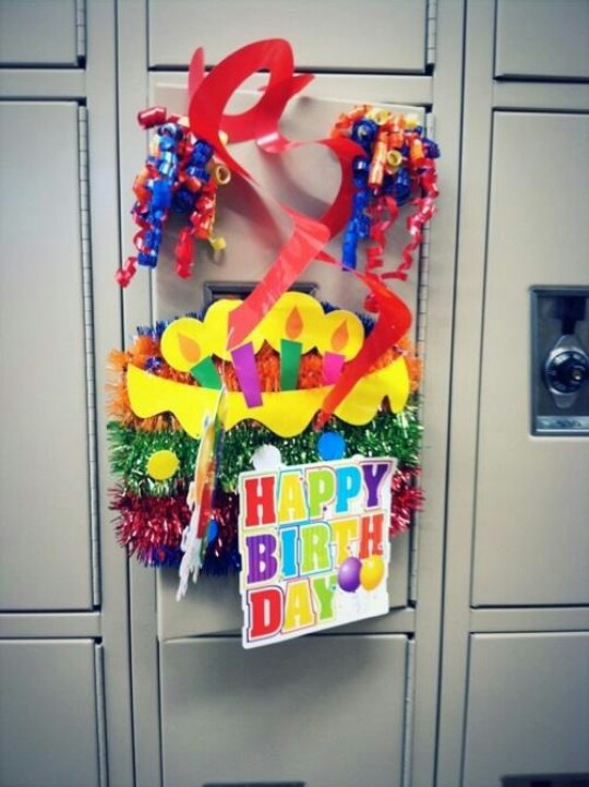 Decorated Lockers For Birthdays
 Birthday surprise on sons high school locker