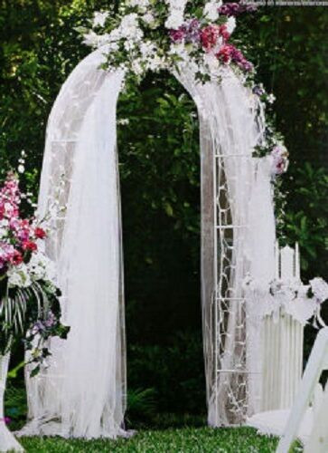 Decorated Wedding Arches
 8 ft tall x 5 ft wide light up White WEDDING ARCH indoor