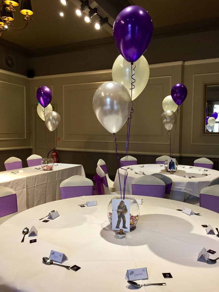 Decoration Ideas Purple Birthday Party
 Silver Ivory and purple balloons at The Manor Hotel in