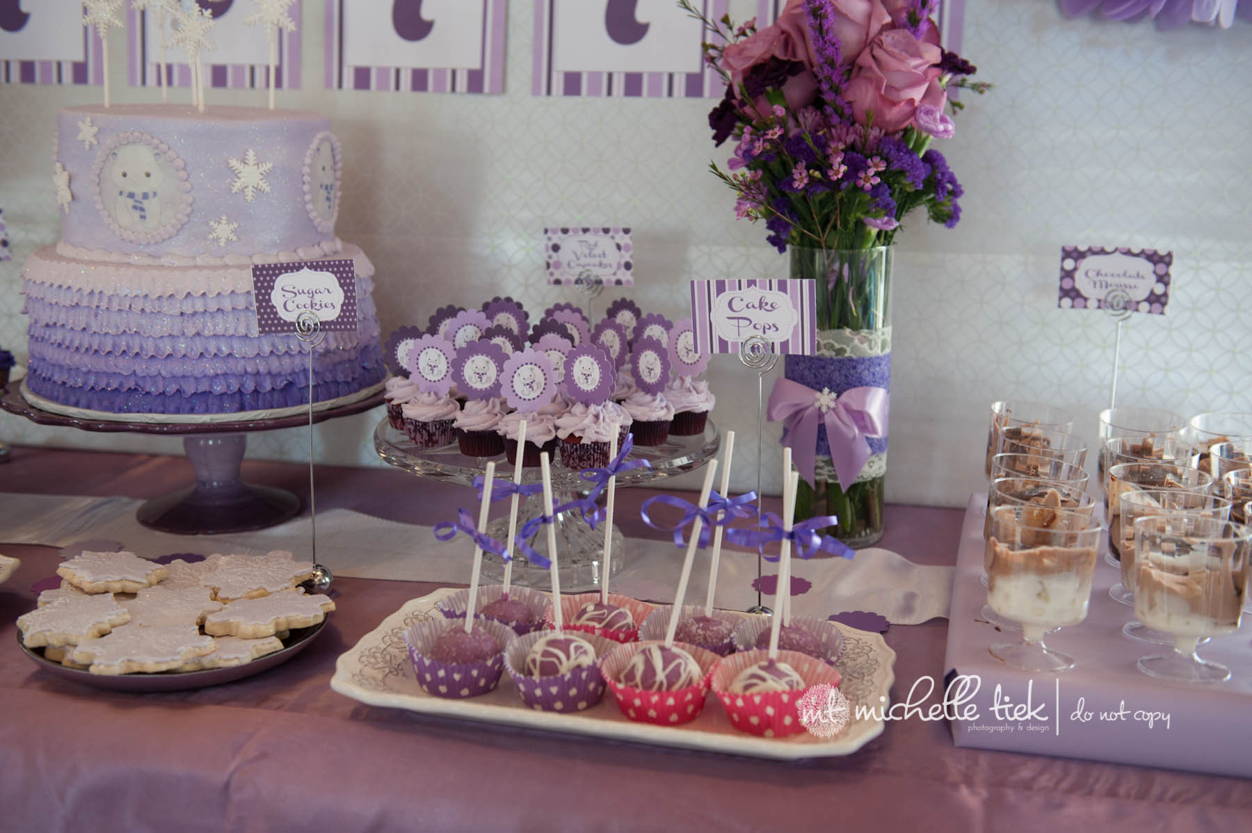 Decoration Ideas Purple Birthday Party
 Purple Polar Bear 1st Birthday Party Michelle Tiek