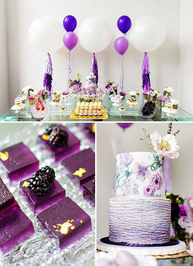 Decoration Ideas Purple Birthday Party
 35 Purple and White Wedding Candy Buffet Ideas