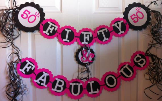 Decorations For 50th Birthday Party
 50th Birthday Decorations Party Banner Fifty & Fabulous