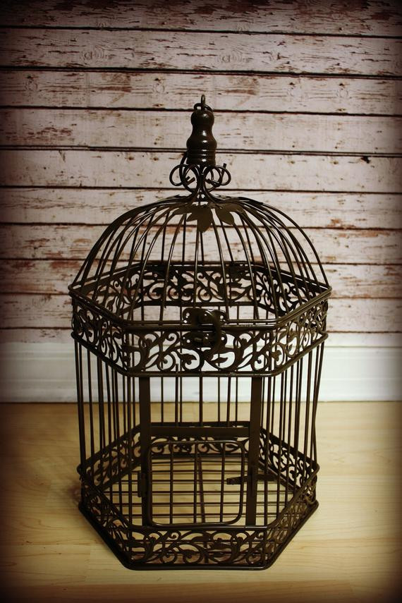 Decorative Bird Cages For Weddings
 Vintage Bird Cage Wedding Card by ThePrincesProps on