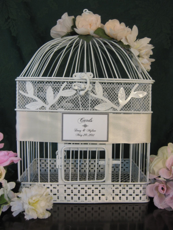 Decorative Bird Cages For Weddings
 Items similar to Beautiful White Bird Cage Wedding Card