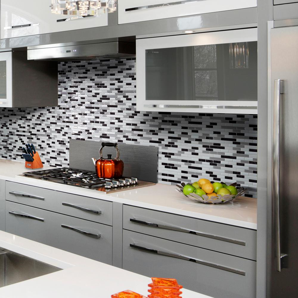 Decorative Kitchen Wall Tiles
 Smart Tiles Muretto Alaska 10 20 in W x 9 10 in H Peel